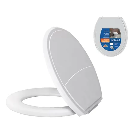 Metasul Assento Sanitário Almofadado Basico Oval Universal Slim Off Cor Branco