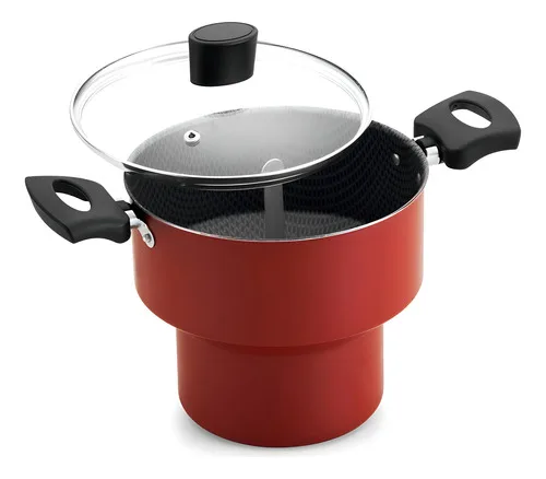 CUSCUZEIRO ENJOY COM TAMPA VIDRO N18 ANTIADERENTE ALEGRETE VERMELHO - Enjoy 370418