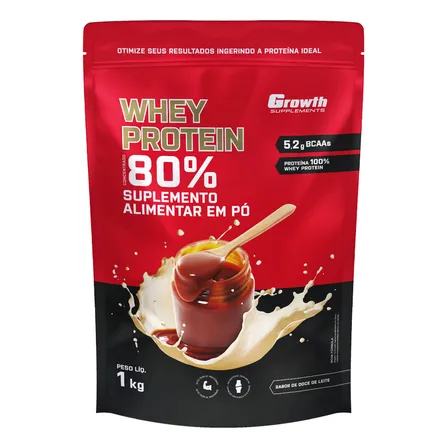 Whey Protein Concentrado 1kg Growth Supplements - Doce De Leite