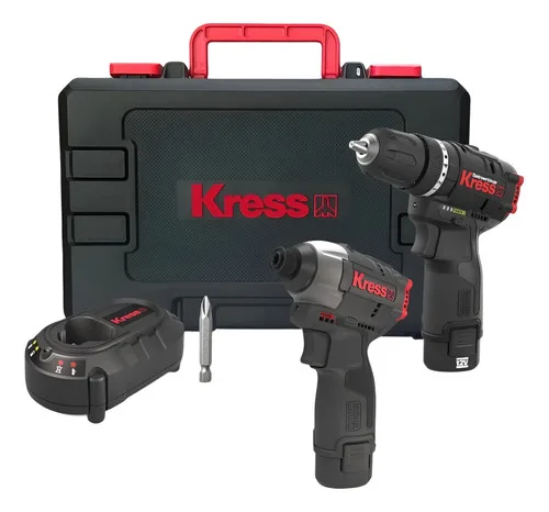 Kit 2x Parafusadeira Furadeira Impacto 12v Brushless Kress