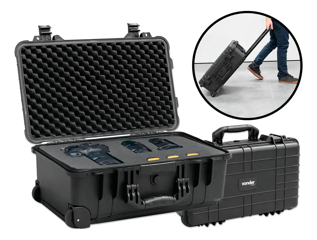 Maleta Anti-impacto , Umidade E Poeira Profissional Vonder Cor Preto