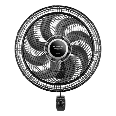 Ventilador De Parede 40cm Super Turbo 8 Pás Mondial 140w - Vtx-40p-8p Preto 127v