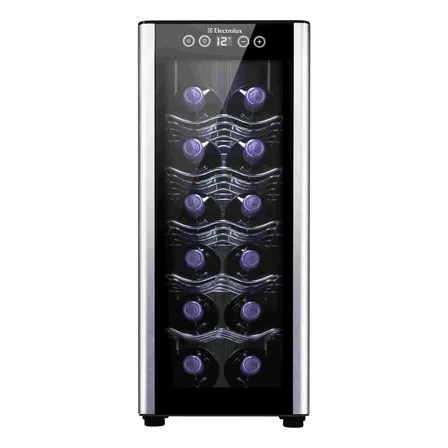 Adega de vinho climatizada Electrolux 12 garrafas Uma Porta Acabamento em Alumínio ACB12 Bivolt