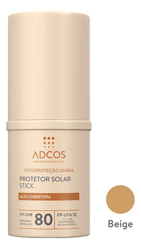 Adcos Protetor Solar Stick Tonalizante FPS 80 Beige 17g