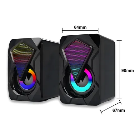 Caixa Caixinha De Som Pc Computador Notebook Celular Usb P2 Knup KP-RO800 Cor Preto