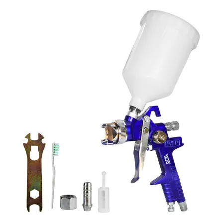 Pistola De Pintura Automotiva Alta Pressão Hvlp Cor Azul 127/220v