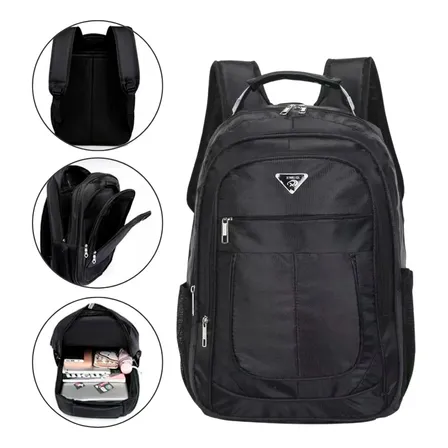 Mochila Escolar Mão Santa Preta 40L com Compartimento para Notebook