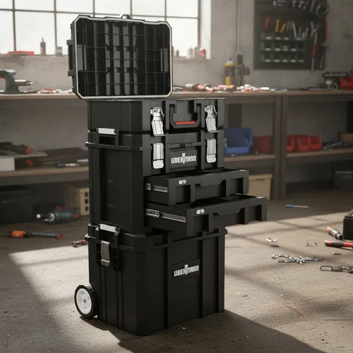 Maleta Carro Para Ferramentas Caixa Organizadora + Cadeados Preto