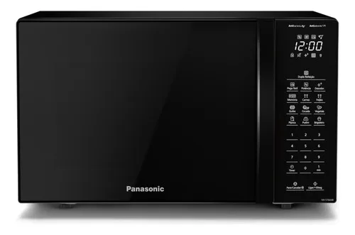 Microondas Panasonic Nn-st66nbru Black Glass 34l Dupla Refeição 127v