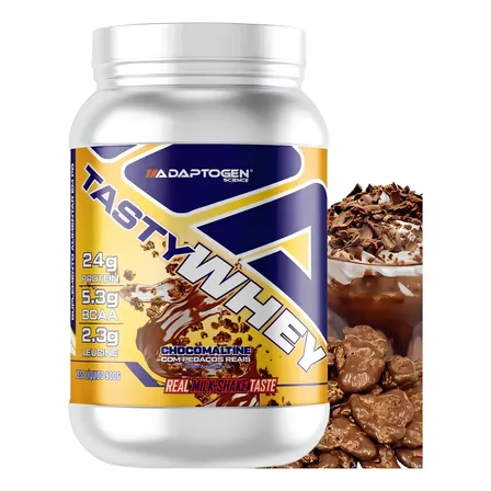 Suplemento Tasty Whey 3w Gourmet Whey Protein Adaptogen Science Pote 900g Sabor Chocomaltine