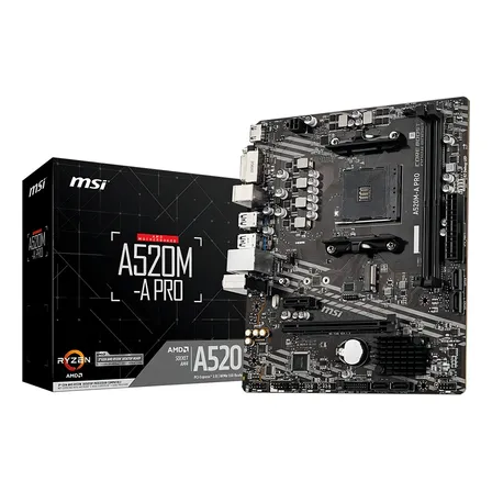 Placa-mãe Msi A520m-a Pro Am4 Matx Ddr4 Hdmi Dvi M.2