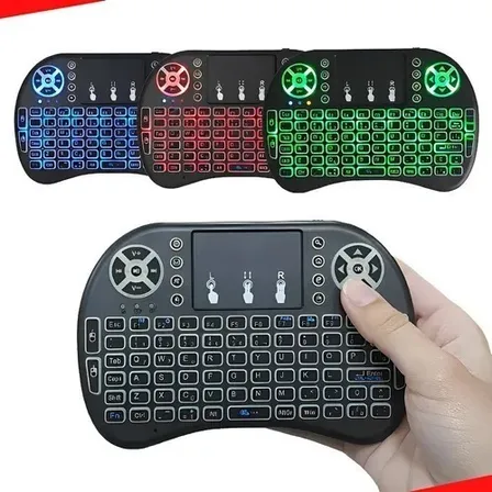 Mini Controle Teclado Bluetooth Sem Fio Para Smart Tv Box Pc Projetor Android Netflix Led Rgb Universal Com Função Mouse 10 Metros - KATELUO