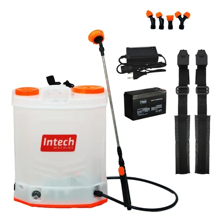 Pulverizador À Bateria Elétrico 20 Litros Costal 12v Intech Machine Branco