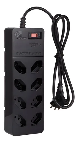 Filtro De Linha Com Dps Iclamper Energia 8 Tomadas Régua Com Tecnologia Lcf Preto 127/220v