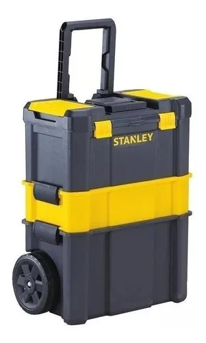 Caixa de ferramentas de plástico Stanley stst18631 com rodas 62,3 cm x 28 cm preta