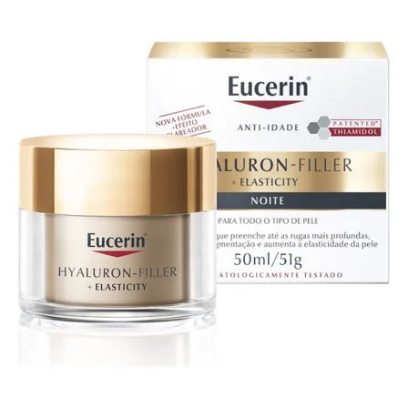 Eucerin Creme Facial Anti-idade Firmador Noite 50ml, Elasticity, Pele Madura, Hyaluron-filler, Ácido Hialurônico, Antirrugas Todo Tipo De Pele