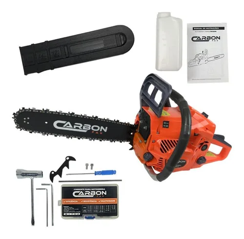 Motosserra A Gasolina Mini Motoserra Moto Serra 58cc Carbon Cor Laranja Sabre 16 Polegadas