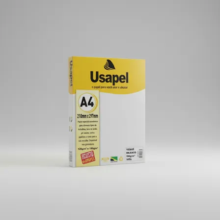 Papel Vergê Branco A4 180g Usapel 50 Folhas Certificados Convites