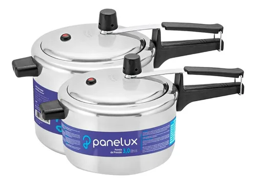 Panelas De Pressão 3 Litros E 4,5 Litros Panelux Kit C/ 2 Un Cor Cinza