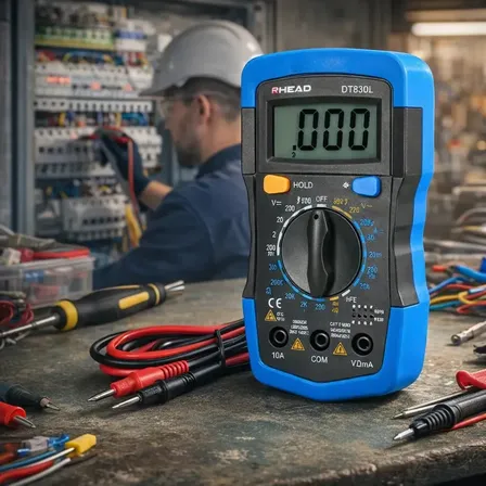 Multímetro Digital Rhead Profissional Multifunções Com Beep E Iluminação Display Lcd Elétrica E Eletrônica Alta Precisão Para Medir Voltagem Corrente Resistência E Continuidade