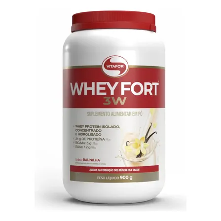 Suplemento Alimentar Whey Fort 3w Baunilha 900g Vitafor