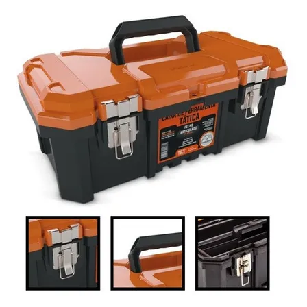 Caixa De Ferramentas Tática 18.3pol. - 013601026 - Metasul Cor Laranja/Preto