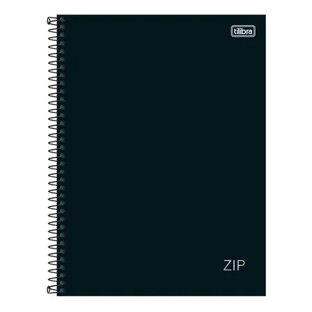 Caderno Universitário 10 Matérias Zip Preto Tilibra