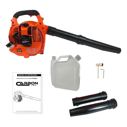 Soprador De Folhas Lateral Fak260s 2t 26cc 0,90hp Carbon Fak Cor Laranja Profissional A Gasolina