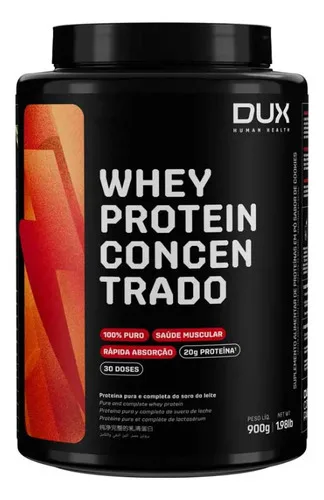 Whey Protein Concentrado Pote (900g) Dux Nutrition Sabor Chocolate