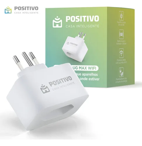 Smart Plug Max Wi-Fi Positivo Casa Inteligente, 16A, NBR 14136, Configuração Rápida, 1600W Bivolt – Compatível com Alexa