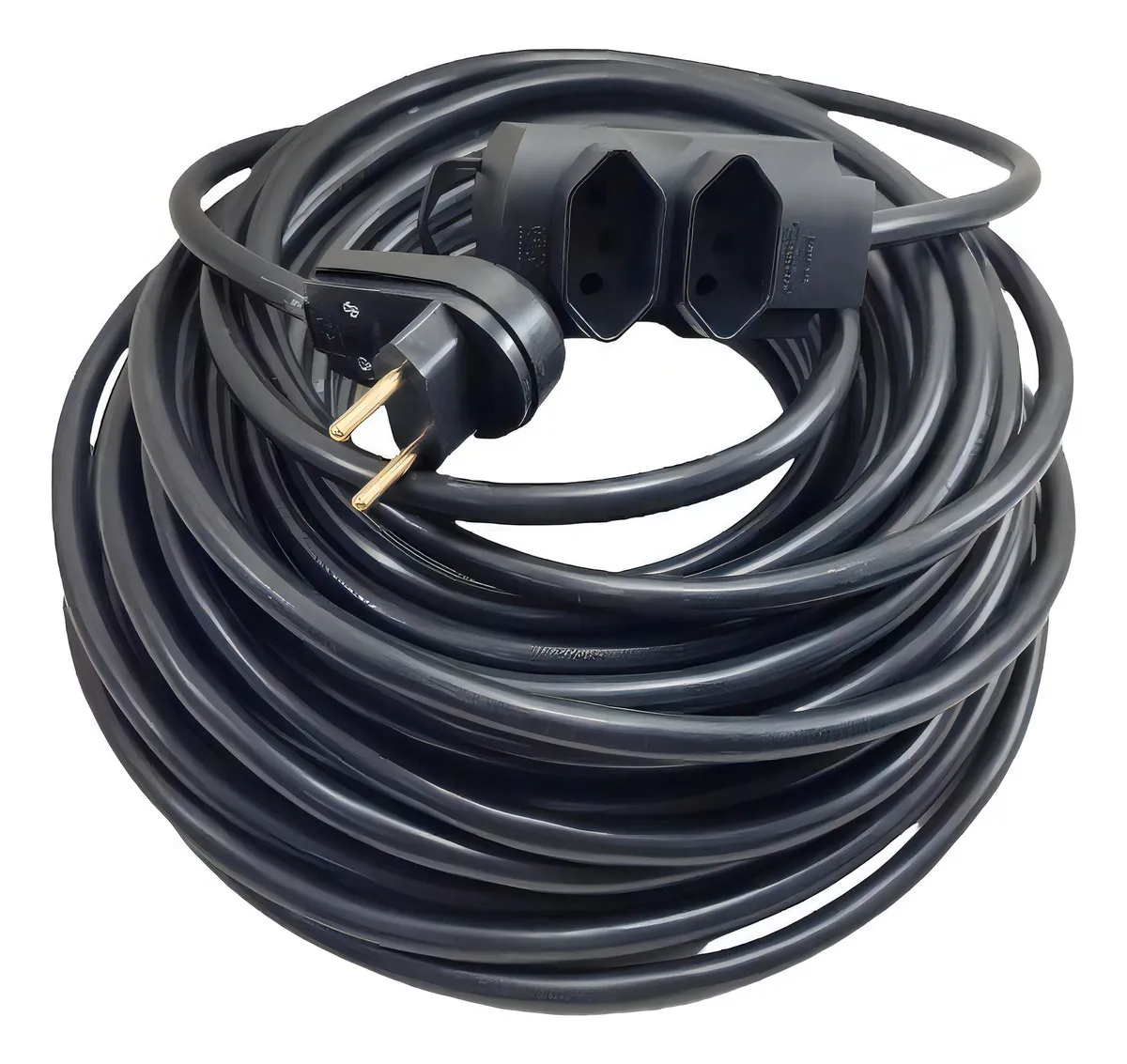 Extensão Elétrica LEDFLEX 20 Metros 2 Tomadas 10/20A Cabo PP 2x2,5mm Preto