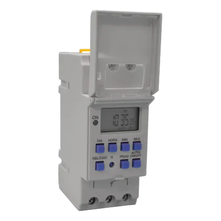 Timer Temporizador Digital Exatron 110v 220v Bivolt 16A Iluminação NA NF Até 40 Programações LETM4004 Din 35mm Cinza