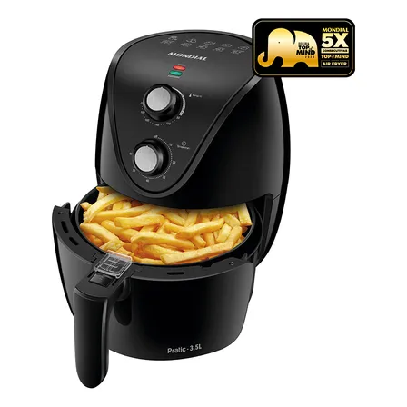 Fritadeira Elétrica Ar Af-35-bf Air Fryer 3,5l Preta Mondial Preto 220v