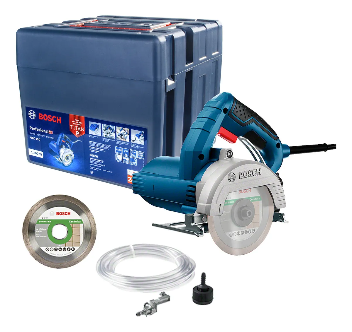 Serra Mármore GDC 151 Titan 1500w Kit Refrigeração Bosch