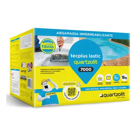 Impermeabilizante Tecplus Lastic 7000 Para Piscina Quartzolit 18kg Cor Cinza