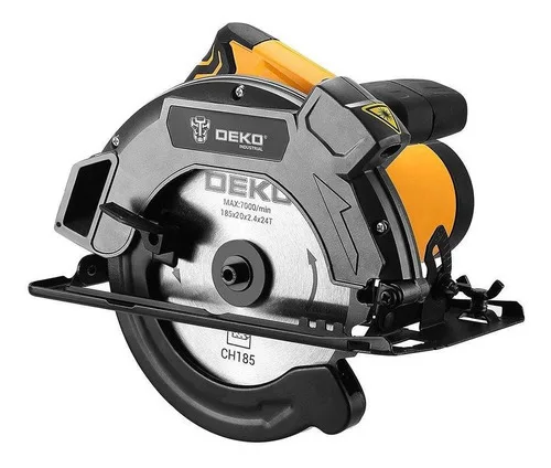 Serra Circular Deko 1600w 220v 185mm Laser Cortes Precisos Madeira Amarelo 60