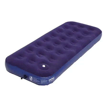 Colchão Inflavel Solteiro Multiuso Mor C/ Inflador Embutido + Kit Reparo Azul