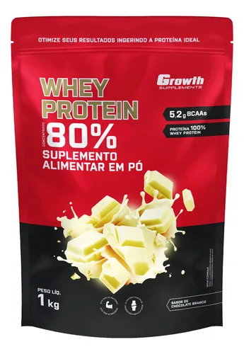 Whey Concentrado 1kg Growth Supplements - Chocolate Branco