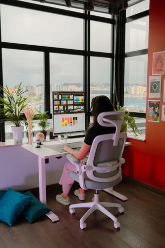 Cadeira De Escritório Astra Ergonômica Elements Cinza Branco