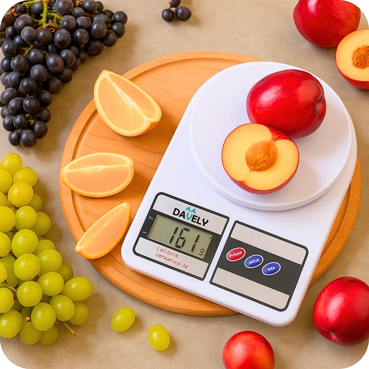 Balança Digital De Precisão Cozinha 0 A 10 Kg Profissional E Uso Domestico Nutricional Para Pesar Alimentos Ou Confeitaria Comida Cor Branco Marca Davely