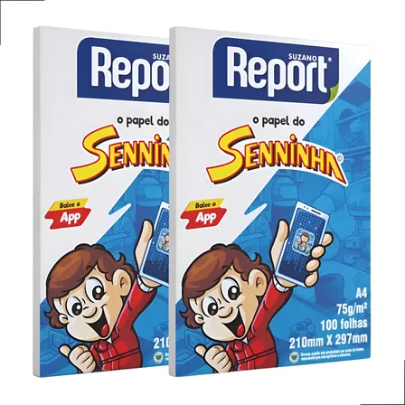 2 Pacotes Papel Sulfite Senninha Branco A4 75g 200 Folhas