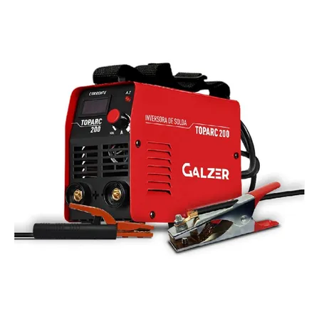 Máquina Inversora Solda Top Arc 200a Galzer Serralheiro Cor Vermelho Frequência 50/60 220v