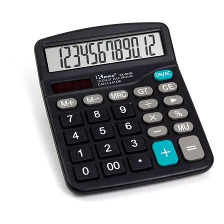 Calculadora De Mesa Escritório Display 12 Dígitos Simples Cor Preto Kapwing