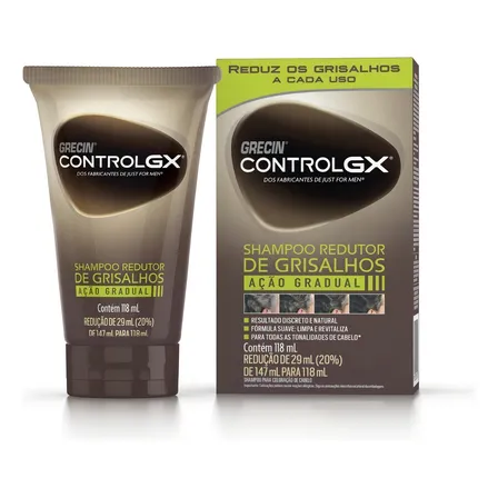 Shampoo Redutor De Grisalhos Grecin Control Gx Para Todas Os Tons Cabelo 118ml