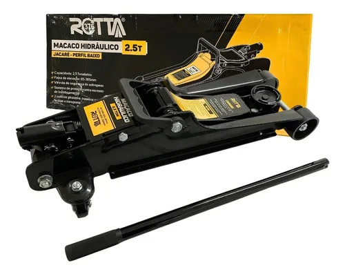 Macaco Hidráulico Rebaixado Tipo Jacaré Rotta376 2,5t Altura 8,5-38,5cm Carro Baixo