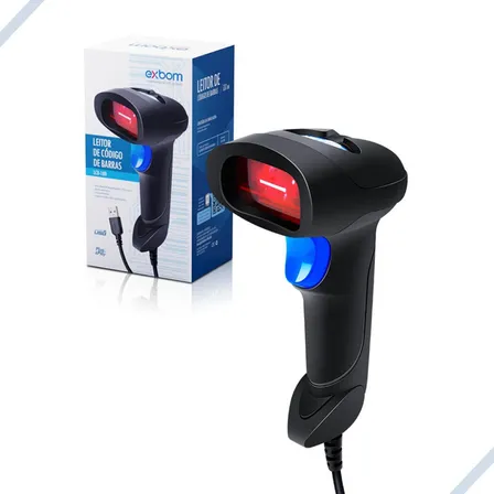 Leitor De Codigo De Barras Com Fio Exbom Lcb-180 Boletos bancarios Plug And Play Cor Preto Tipo de conector do Cabo USB 110V/220V