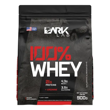 Whey Protein Concentrado 100% 900g Refil Dark Lab Sabor Chocolate