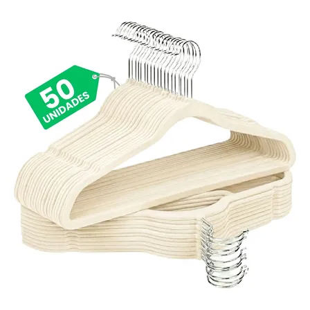 Kit Cabides Veludo De Roupa Antideslizante Slim Adulto 50 Un