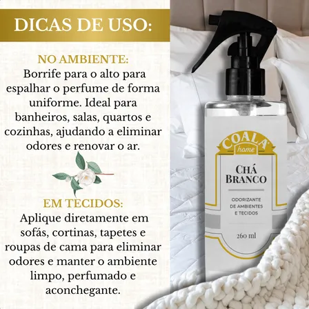 Coala Spray Home Odorizante de Ambientes e Tecidos Chá Cranco 260ml Aromatizante