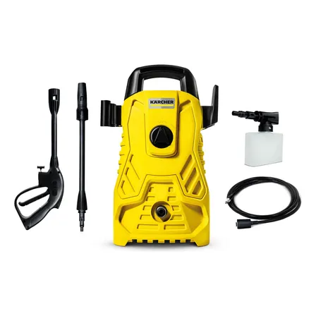 Lavadora De Alta Pressão Kärcher Compacta 1500 Psi/libras 1400w 300l/h Com Aplicador De Detergente E Lança Regulável 127v Amarelo 50/60hz